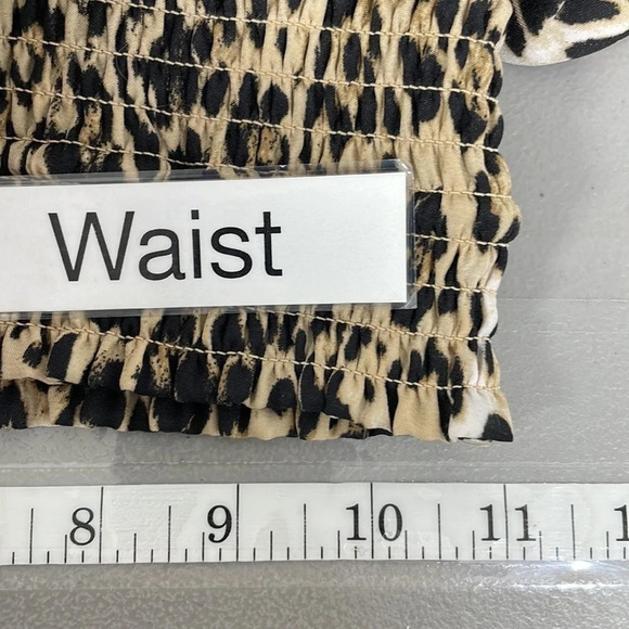 WAYF Pants Elastic Waist Flowy Cheetah Print Brown Black Size Medium M - Picture 9 of 11